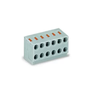 Image of WAGO 252-105 5x2 Pole 3.5mm 2A Push Button PCB Solder Pin Terminal...