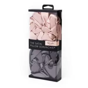 image of Kitsch Satin Pillow Scrunchie - Blush/Grey