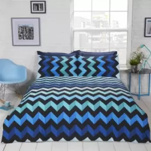 Image of Rapport - Three D Effect Duvet Set, Blue, Double