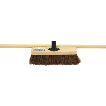 image of 18' Soft Coco Broom C/W 6 0' Wooden Handle - Cotswold