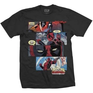 Image of Marvel Comics - Deadpool Strips Unisex Large T-Shirt - Black