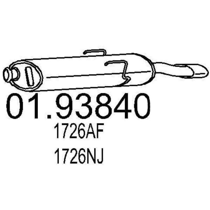 Image of MTS 01.93840 Rear silencer End Silencer (3437)