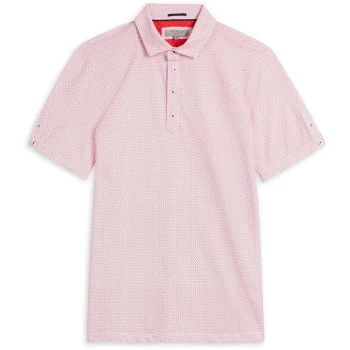 Image of Ted Baker Limbo Ss Geo Polo - RED