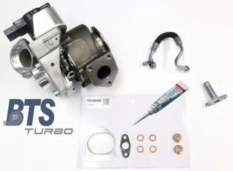 Image of BTS TURBO T981042 Turbocharger with oil drain line, with mounting manual Charger,charging system (2234)