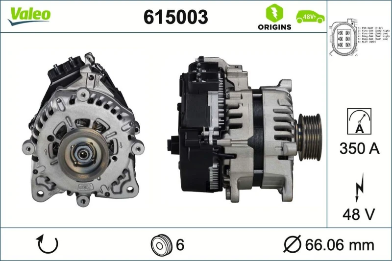 Image of Alternator, starter VALEO 615003