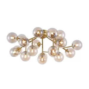 Image of Dallas Semi Flush Ceiling Lamp Gold, 20 Light, G9