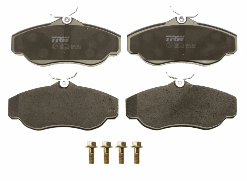 Image of TRW GDB1156 Brake pad set not prepared for wear warning indicator, with accessories, with brake caliper screws Brake Pad Set,disc brake (402)