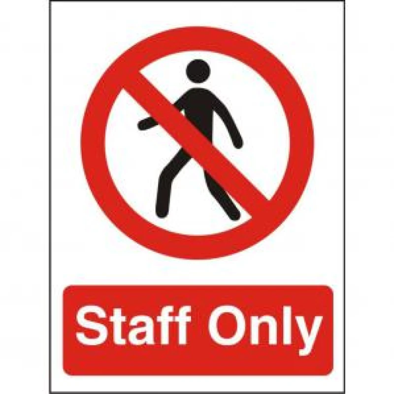 Image of Seco Prohibition Safety Sign Staff Only Semi Rigid Plastic 150 x 200mm EXR28895SS