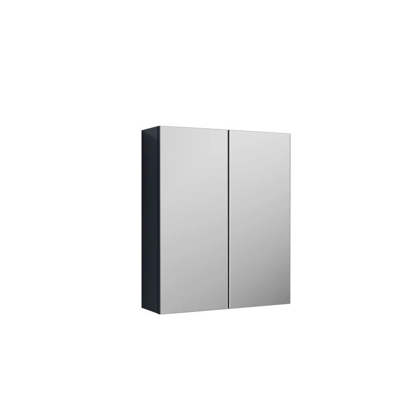 Image of Balterley Wall Hung 2 Door Bathroom Mirror Cabinet Soft Black 600mm Black