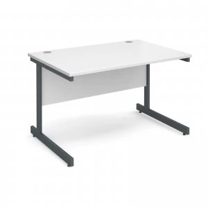 image of Contract 25 Straight Desk 1200mm x 800mm - Graphite Cantilever Frame