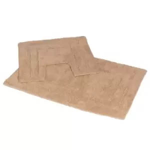 Image of Showerdrape Pinnacle 2 Piece Cotton Bath Mat Set - Biscuit