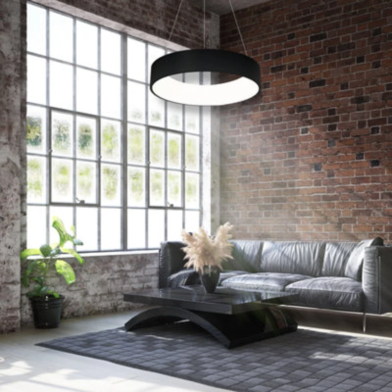 Image of Milagro Ohio Matt Black LED Pendant Lamp 45cm Adjustable Black unisex