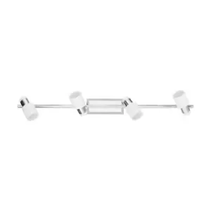 image of Wall Light Colour 4 Spots Chrome Plated & White Steel Bulb GU10 4x5W Included