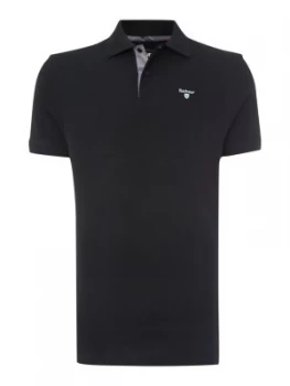 Image of Mens Barbour Tartan Pique Polo Black