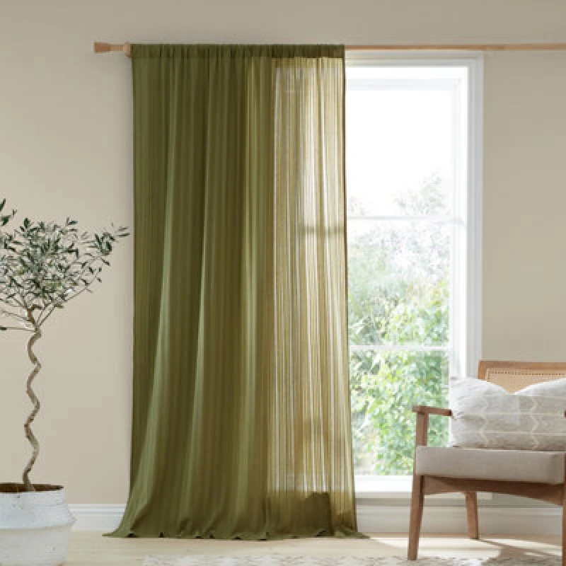 Image of Pineapple Elephant Pineapple Elephant Zofia Voile - Olive - 140x122cm