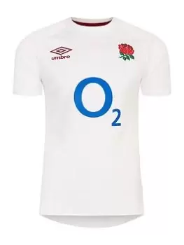 Image of Boys, Umbro Junior England Home Replica Short Sleeved Jersey, White, Size L