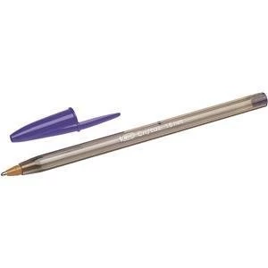 image of Original Bic Cristal Ballpoint Pen Tip 0.6mm Purple 20 Pens