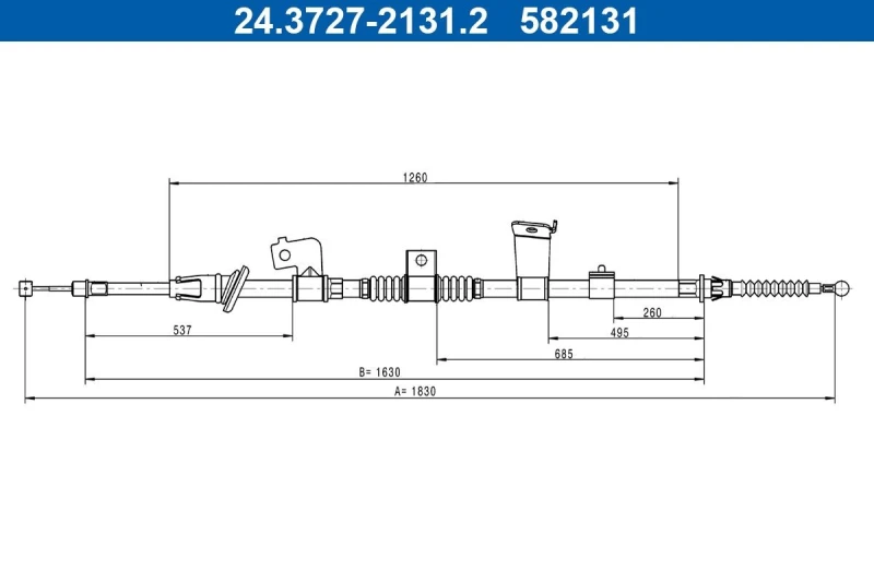 Image of ATE 24.3727-2131.2 Brake Cable 1830mm Cable,parking brake (124)