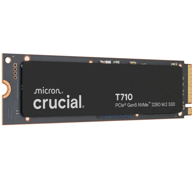 Image of Crucial T710 1TB PCIe Gen5 NVMe M.2 SSD - Read 14,900 MB/s, Write 13,800 MB/s - CT1000T710SSD8
