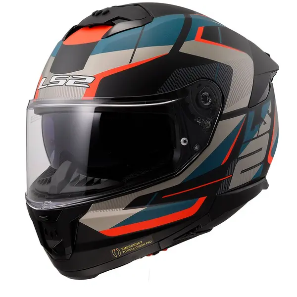 Image of LS2 FF808 Stream II Road M. Black Blue-06 Full Face Helmet Size 3XL