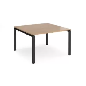 Image of Adapt boardroom table starter unit 1200mm x 1200mm - Black frame and beech top