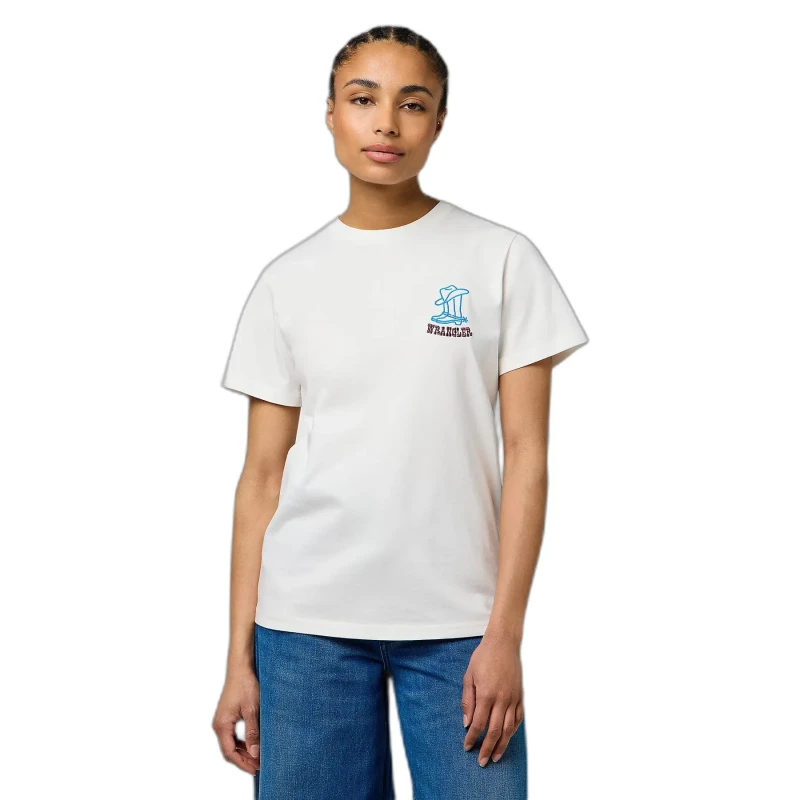 Image of Wrangler Womens T-Shirt Wrangler Graphic Blanc Female M