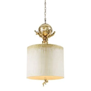 Image of 1 Light Ceiling Pendant Putty, Silver Leaf, E27