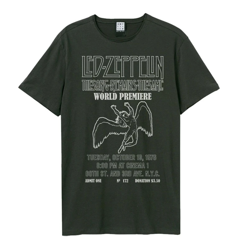 Image of Amplified Amplified Men The Song Remains The Same LED Zeppelin T-Shirt in Charcoal Size: X-Small Charcoal XS Male 5059699795143