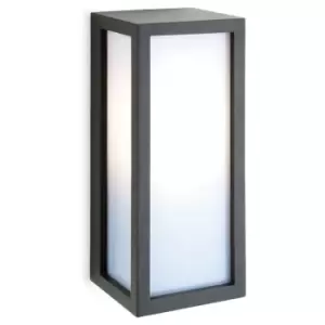 image of Warwick - 1 Light Outdoor Wall Light Graphite, Opal Diffuser IP54, E27 - Firstlight