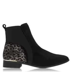 Image of Spot On On Microfibre Black Low Gusset Boot - Black
