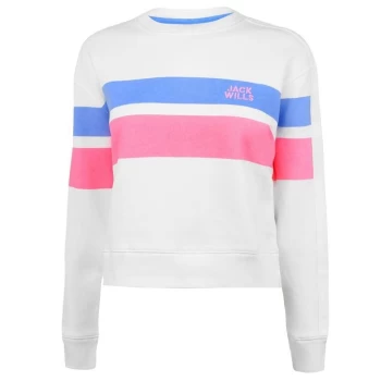 image of Jack Wills Mellor Bold Crew Neck Sweatshirt - Vintage White