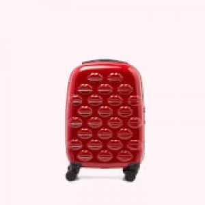 image of Lulu Guinness Womens Small Lips Hardside Spinner Case - Classic Red