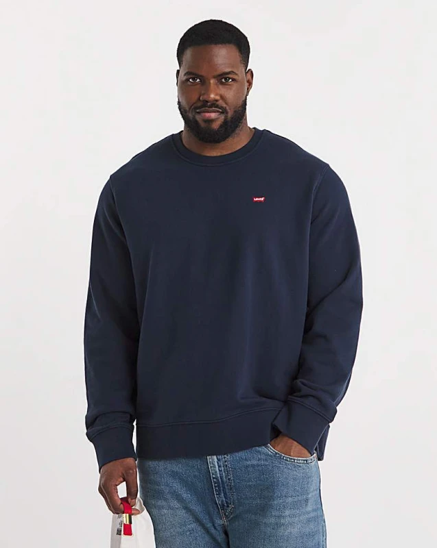 Image of Levis New Original Crew Neck Sweater - Blue Blue L