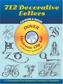 Image of 712 Decorative Letters Cd-Rom and Book Paperback