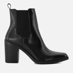 Image of Dune Womens Promising Block-Heel Western Boots - Black - UK 8