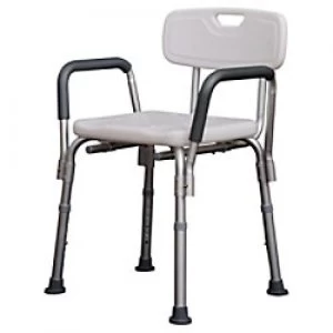 image of HOMCOM Bath Chair White Aluminum 72-0007