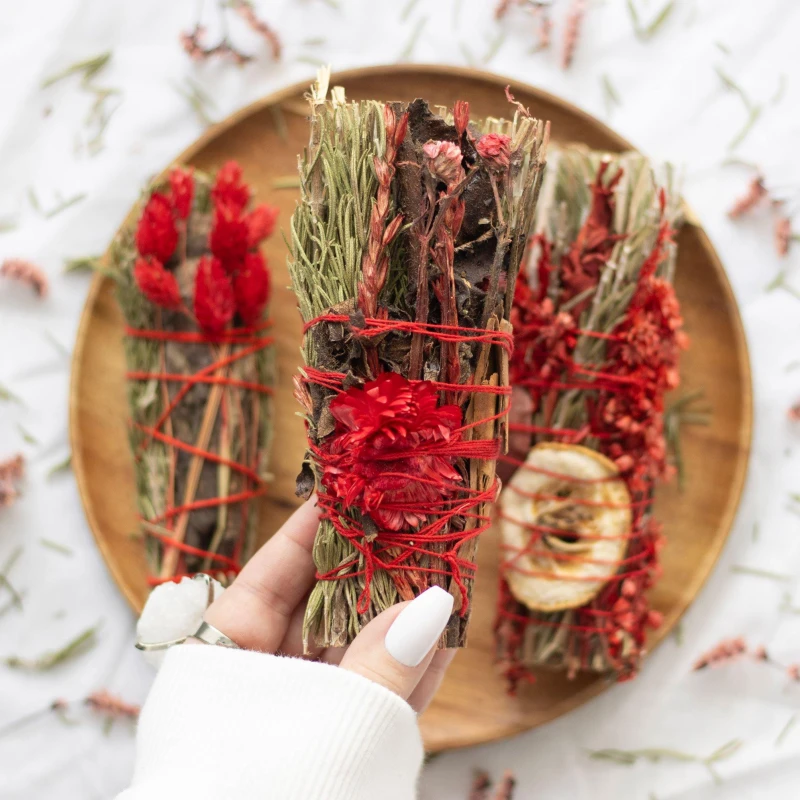 Image of Something Different 6" Ritual Wand Smudge Stick with Rosemary and Red - Multi Multi One Size