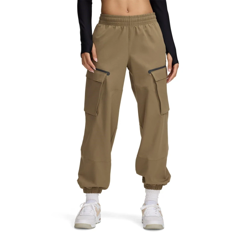 Image of Under Armour Womens Unstoppable Closed Hem Jersey Joggers Brown female 8 (XS)