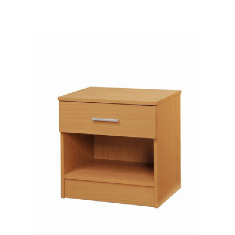 Image of Timber Art Design Rio Costa Bedside Cabinet Bedroom Furniture Nightstand Table 1 Drawer Beech Oak
