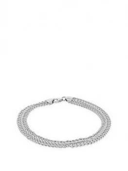 image of The Love Silver Collection Sterling Silver Rhodium Plated 6Mm Curb Bracelet