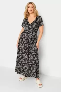 Image of Floral Wrap Tie Waist Maxi Dress
