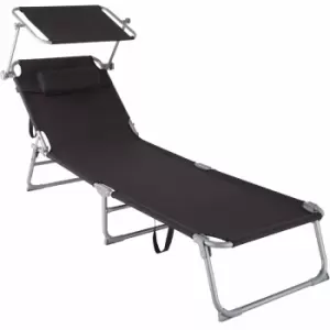 image of Tectake Sun Lounger Chloe Black