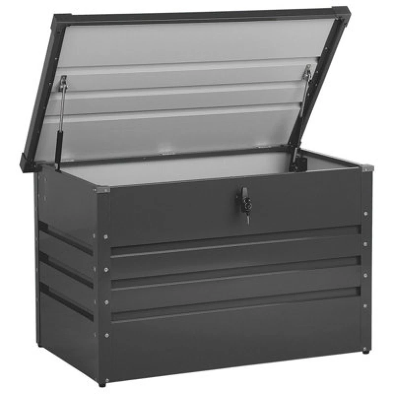 Image of Beliani Storage Box Cebrosa 100 Cm 62cm Graphite Grey