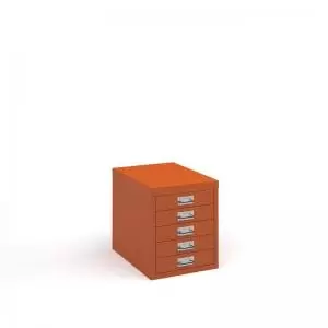 Image of Bisley multi drawers with 5 drawers - orange