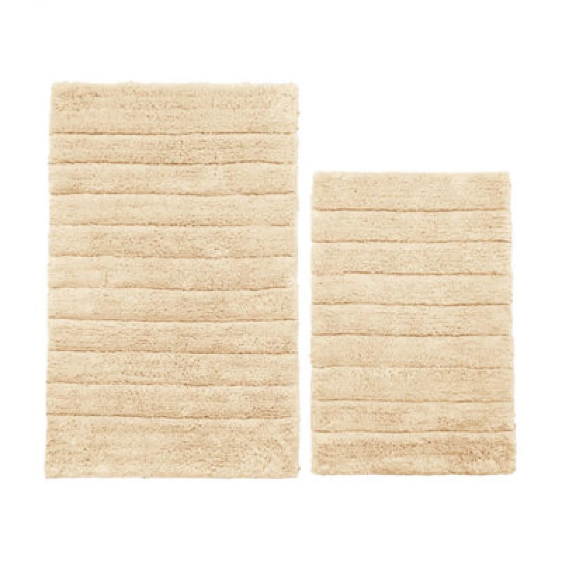 Image of Allure Bath Fashions Marlow Ribbed Two Piece Bath Mat Set - Stone