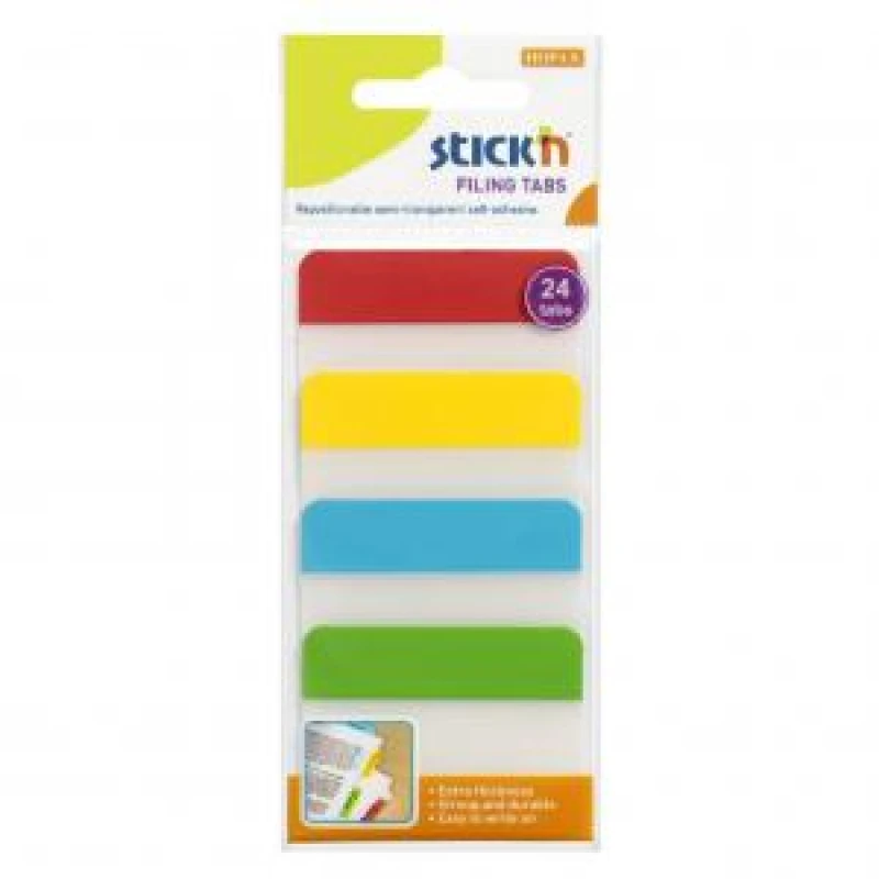 Image of ValueX Filing Tabs 38x51mm 4 Colours 6 Tabs Per Pad (Pack 24) - 21608