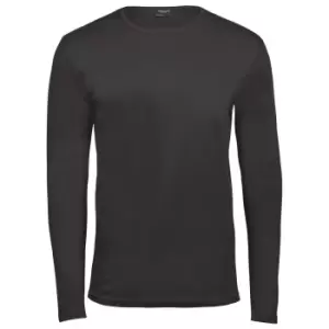 Image of Tee Jays Mens Interlock Long Sleeve T-Shirt (M) (Dark Grey)