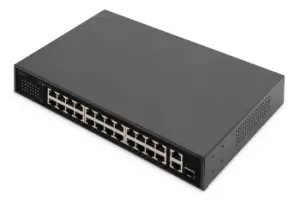 image of Digitus 24 Port FE PoE Switch 2 Uplink Ports (SFP / RJ45)