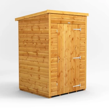 Image of 4x4 Power Windowless Pent Garden Shed - Brown