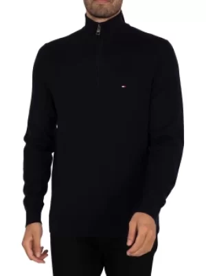 Pima Cotton Cashmere Zip Mock Sweatshirt